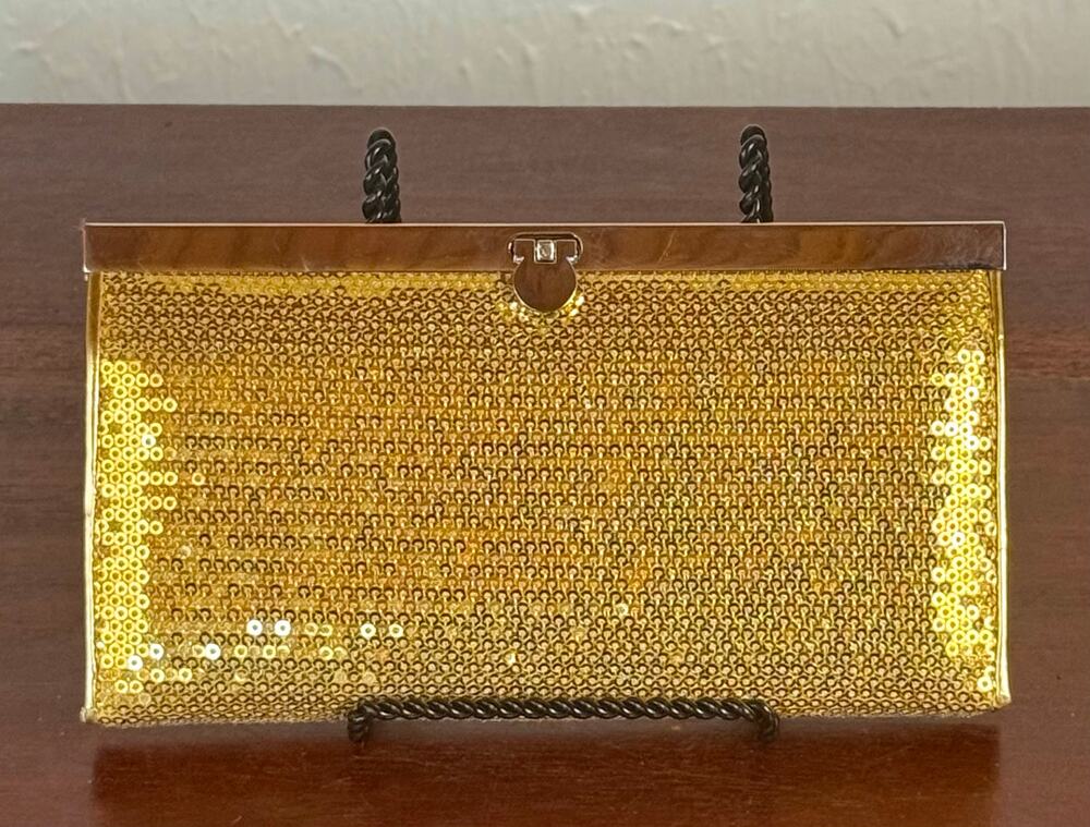 The Metropolitan Gold Sequin Clutch Wallet Evening Bag